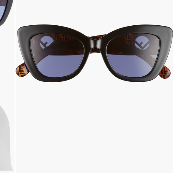 Fendi 52 mm Black and Brown Patterned Sunglasses - Picture 3 of 7